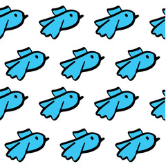 birds doodle seamless pattern. Vector illustration