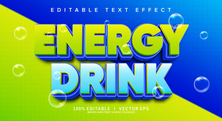 energy drrink vector text effect with modern style design