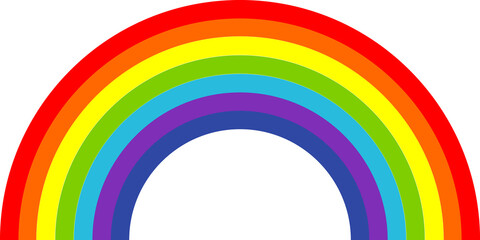 Colourful rainbows and cloud with rainbow colors tail. Cartoon rainbow. Hand drawn color arc vector illustration. Doodle, flat graphic colorful collection.