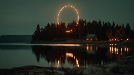 Night Ring on Island Cabin