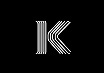 Modern, stylized letter K