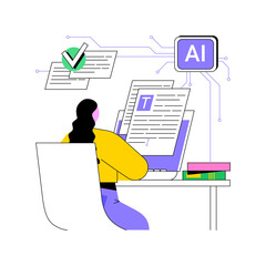 AI-Powered Writing Assistant abstract concept vector illustration.