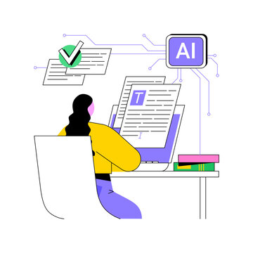 AI-Powered Writing Assistant abstract concept vector illustration.