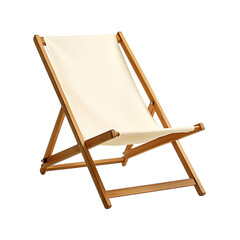 Elegant Modern Wooden Beach Chair with a Refined Frame Isolated on Transparent Background