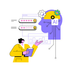 AI-Enhanced Customer Feedback Analysis abstract concept vector illustration.