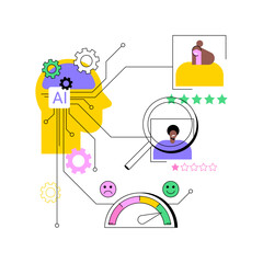 AI-Driven Service Recovery abstract concept vector illustration.