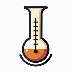 Naklejka premium Illustration of a Laboratory Flask with Brown Liquid and Measurement Scale, Science Concept