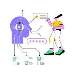 AI-Enhanced Customer Satisfaction Surveys abstract concept vector illustration.