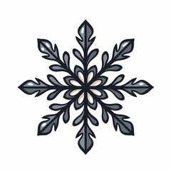 Fototapeta premium Detailed Vector Illustration of a Stylized Snowflake with Intricate Floral Design and Symmetrical Pattern on White Background