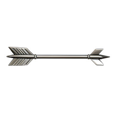 Sleek Arrow with a Lustrous Finish in Metallic Chrome Isolated on Transparent Background