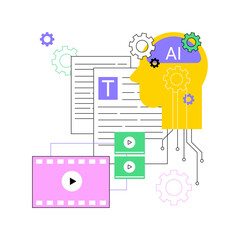 AI-Powered Scriptwriting abstract concept vector illustration.