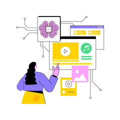 AI-Enhanced Interactive Content abstract concept vector illustration.