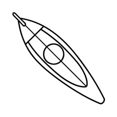 kayak outline on white background 