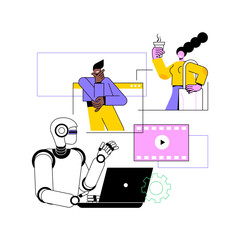 AI-Powered Visual Storytelling abstract concept vector illustration.