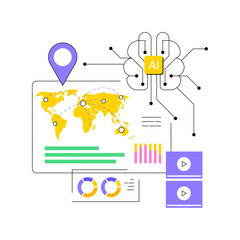 AI-Enhanced Content Localization abstract concept vector illustration.