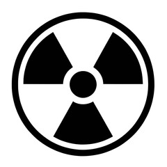 Nuclear radiation hazard symbol, isolated black on white background	
