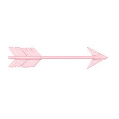 Minimal Arrow with Understated Style in Powder Pink Isolated on Transparent Background
