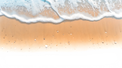 Top view waves on the sand beach summer holiday vacation concept. isolated on white  background PNG 