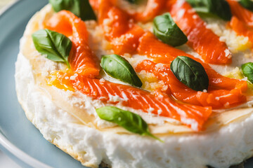 Omelette Poulard. Omelette of Mother Poulard. French omelette with whipped egg whites, lightly...