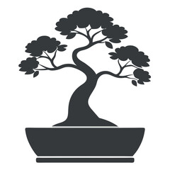 bonsai tree vector illustration silhouette icon on white background