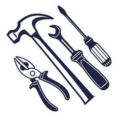 labor tools silhouette vector design template 