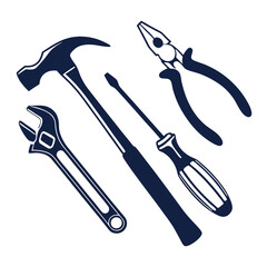 labor tools silhouette vector design template 