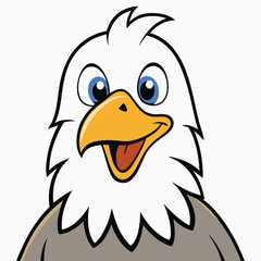 Happy eagle cartoon character shows its tongue and is smiling broadly