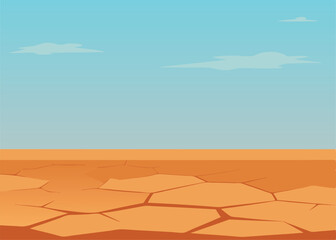 mirage above cracked dry terrain