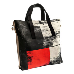 Urban Canvas Bag with Edgy Graphic Print and Rob Isolated on Transparent Background