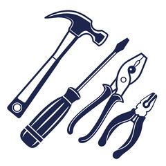 labor tools silhouette vector design template 