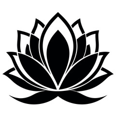 vector illustration of a lotus silhouette icon on white background