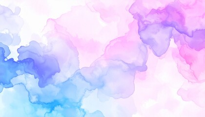 Abstract Watercolor Painting with Pink, Purple, and Blue Hues – Fluid Ink Wash Texture, Soft Decorative Artistic Background, Modern Color Blend Design for Creative Projects