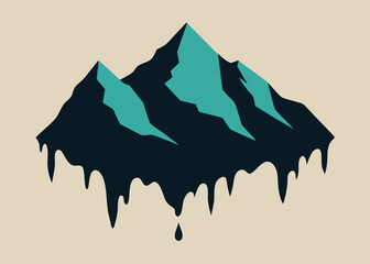 Obraz premium experimental ink blot mountain valley