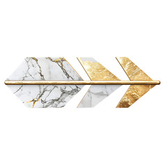 A Sleek Marble Arrow with Gold Veining Luxury Hotel Isolated on Transparent Background