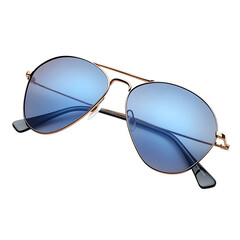 Stylish Aviator Sunglasses with Geometric Shapes Isolated on Transparent Background
