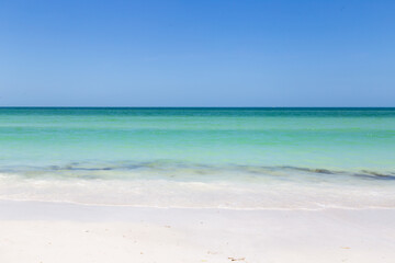 Gorgeous white quartz sand beach on Siesta Key in Sarasota, Florida