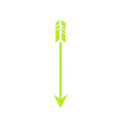 Minimalistic Arrow with Clean Contours in Lime Green Isolated on Transparent Background