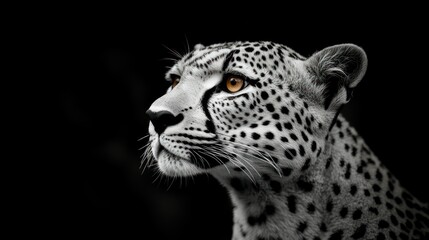 Obraz premium Cheetah portrait, black and white, close-up