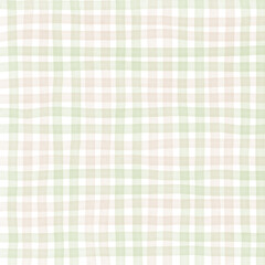Sage Green Brown Beige Plaid Gingham Check Hand Drawn Background Pattern Overlay