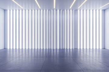 Obraz premium Empty modern room, lit by vertical light panels