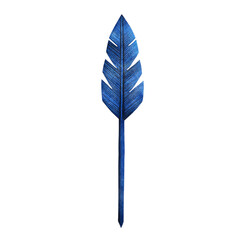 Contemporary Arrow with a Layered Design in Royal Blue Isolated on Transparent Background