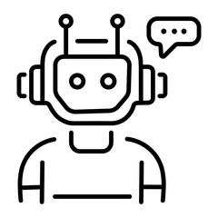 Fototapeta premium A linear icon showing intelligent ai chatbot assistant