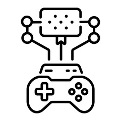 A linear style icon of gaming controller 