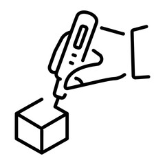 A line style icon showing a creative 3d pen