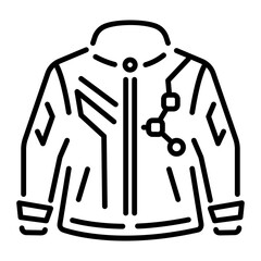A linear icon of futuristic smart jacket 