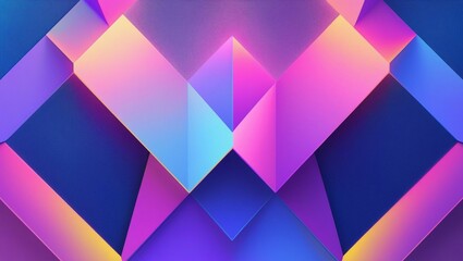 Obraz premium Blue violet purple fuchsia magenta pink abstract background. Geometric shape pattern. Color gradient. Line triangle corner mosaic. Bright neon vibrant light glow. Grain noise mesh. Design. Template.