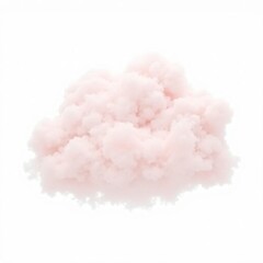 Single abstract pink cloud illustration isolated on white background. Dreamy ethereal fantasy effect. Soft gentle sky element.