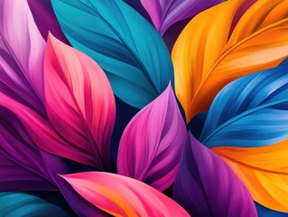 Colorful Abstract Leaf Art