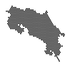 Hexagonal Grid map of Costa Rica Small