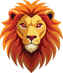 Obraz premium Majestic Lion Head Orange Mane Graphic